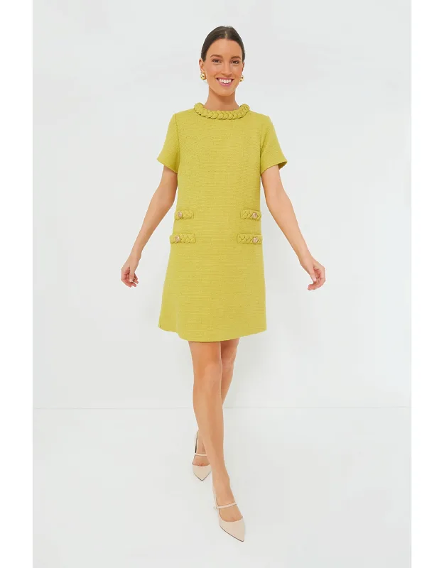 Chartreuse Tweed Dress