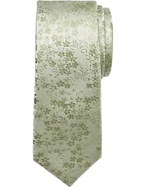 Egara Narrow Petite Floral Tie With Tonal Texture And Skinny Cut