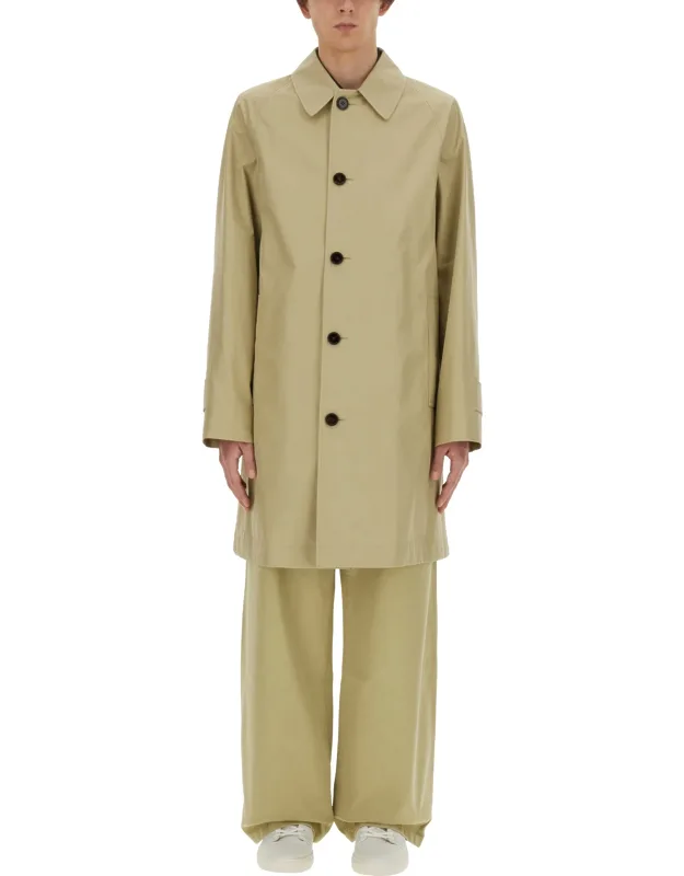 Burberry Cotton Trench Coat Made In Italy Model Is 185 Cm Tall