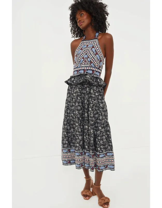 Everly Embroidery Halter Dress