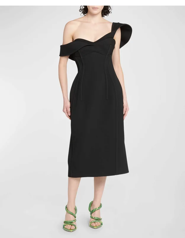 Off-the-shoulder Midi Bustier Dress