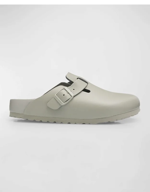 Boston Exquisite Leather Buckle Clogs