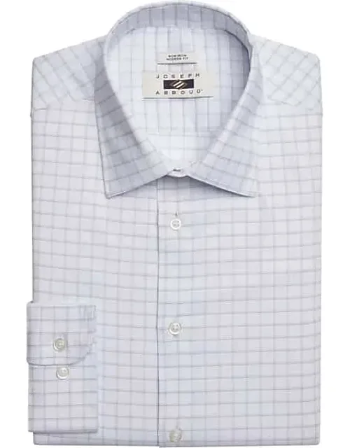 Modern Fit Spread Collar Windowpane Plaid Dress Shirt