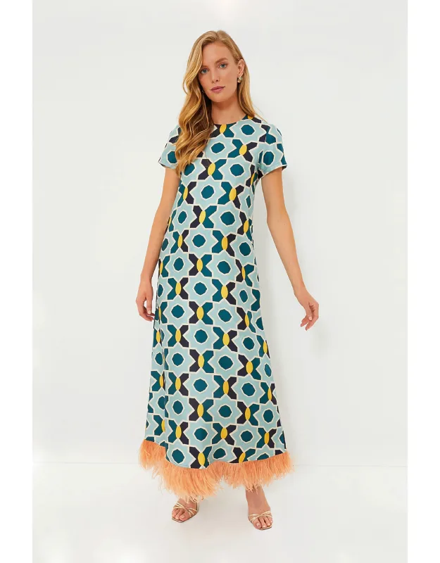 Plaza Swing Dress With Feather