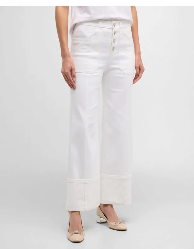 Cuffed Cropped Flare Pants