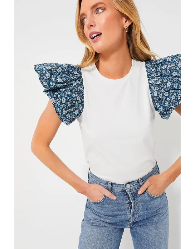 _shelby Tee With Flutter Sleeves_
