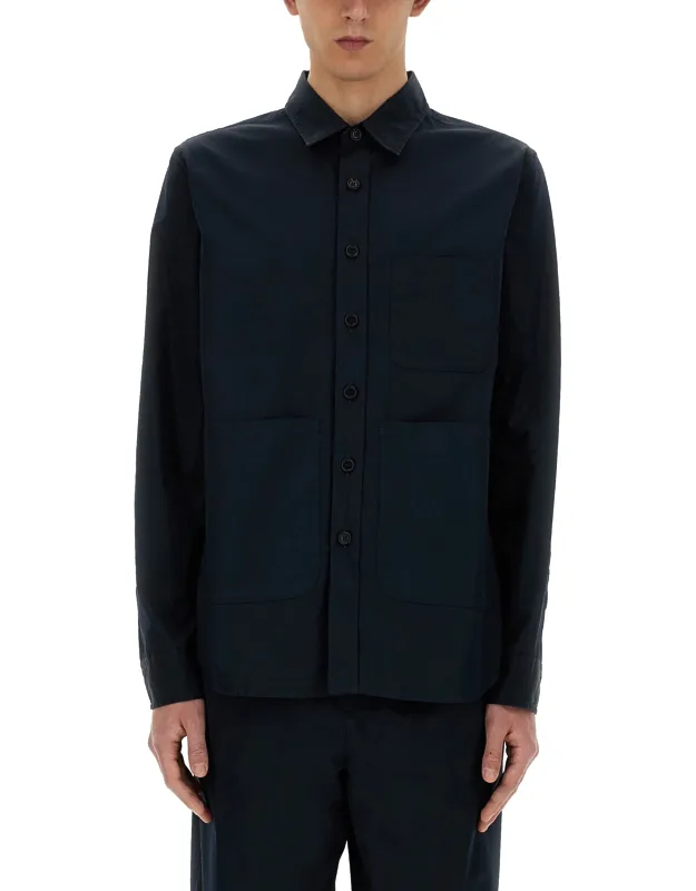 Aspesi Cotton Shirt Made In Tunisia, Model Is 185 Cm Tall