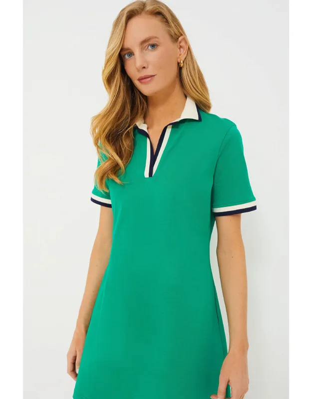 Hutton Polo Dress With Spread Collar And A-line Body