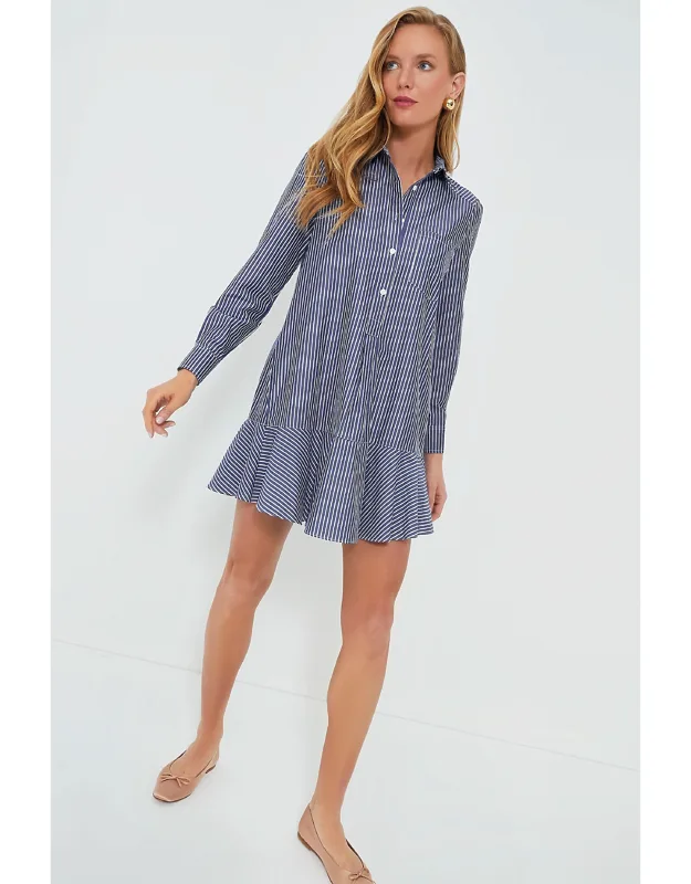 Indigo Stripe Shirt Dress