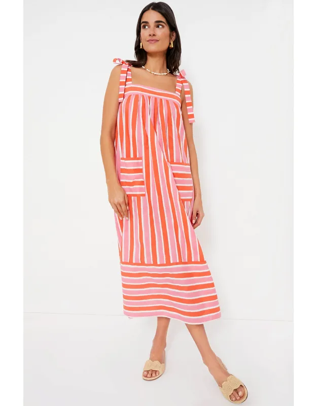 Raspberry Stripe Palma Dress