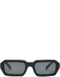 Acetate Rectangle Sunglasses With "0pr A12s" And 100% Uva/uvb Protection