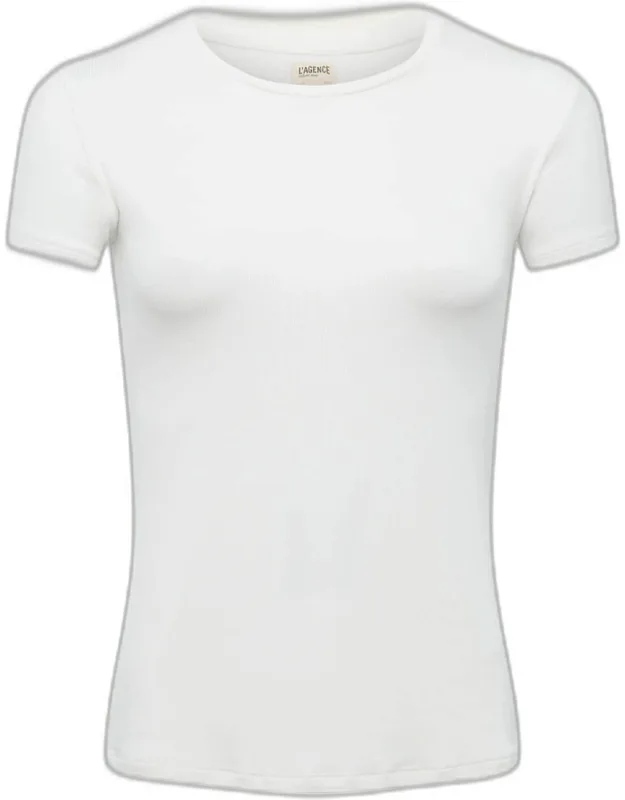 Ressi Ribbed Short-sleeve Tee - Crew Neckline, Fitted Silhouette
