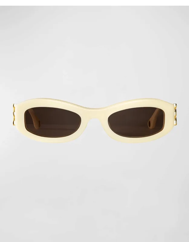 Como Twisted Acetate Oval Sunglasses