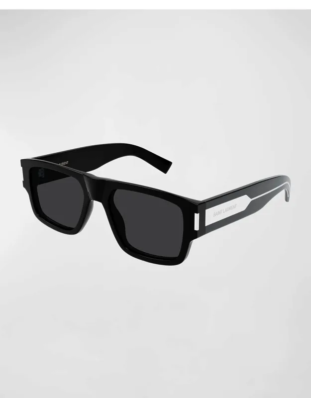 Sl 659 Acetate Rectangle Sunglasses With 100% Uva/uvb Protection