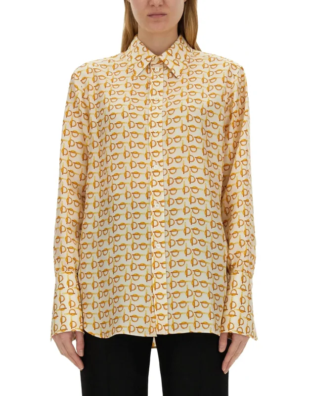 Burberry Shirt 100% Mulberry Silk, Made In Italy
