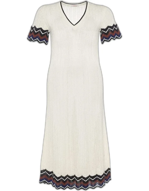 Luna Chevron Striped Knit Maxi Dress