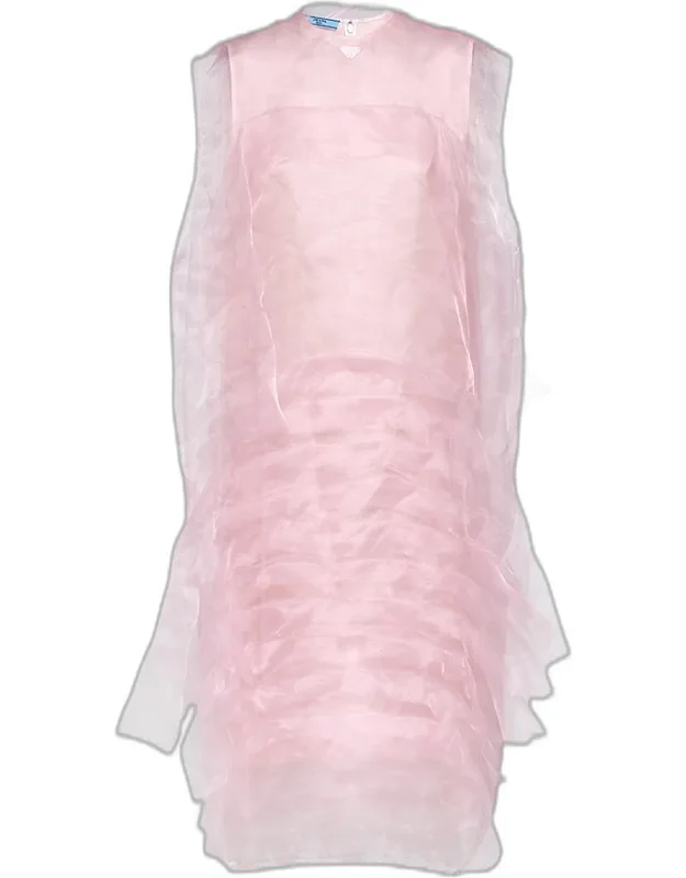 Sleeveless Technical Voile Dress