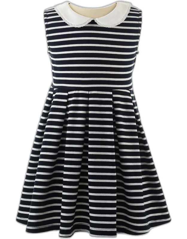 Navy Breton Stripe Jersey Dres