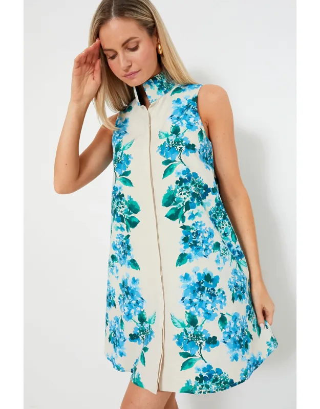 Water's Edge Hydrangea Sleeveless Dress