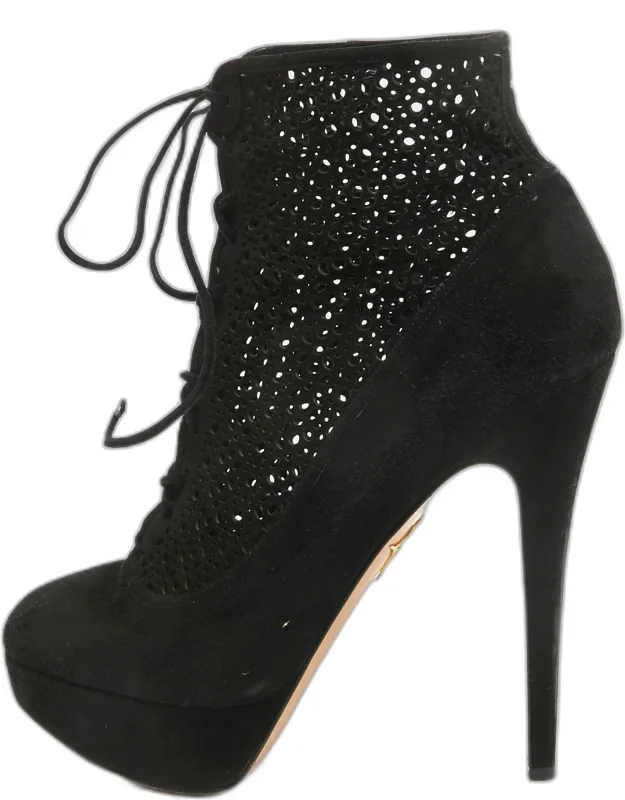 Lasercut Accents Ankle Boots