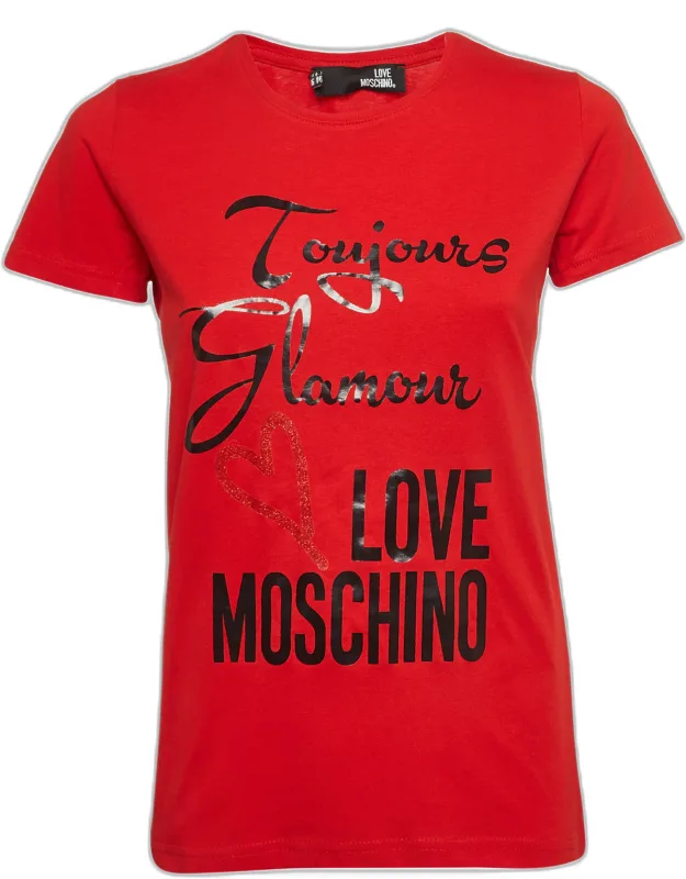Printed Cotton Knit Crew Neck T-shirt