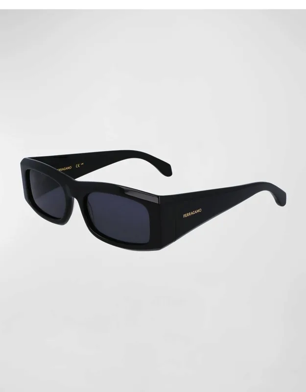 Classic Logo Acetate Rectangle Sunglasses, 57mm