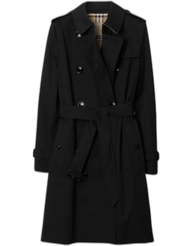 Kensington Belted Trench Coat With Check Lining And Waist Belt