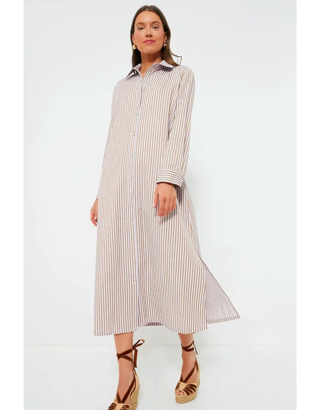 Lilac Stripe Seersucker Dress