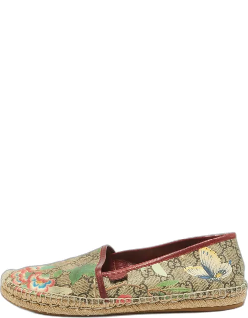 Multicolor Tian Print Gg Supreme Canvas Flat Espadrilles