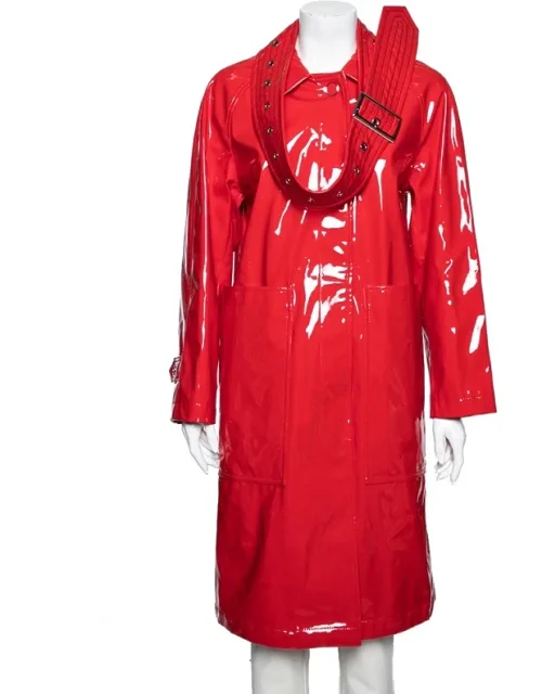 Faux Leather Belt Detail Coat