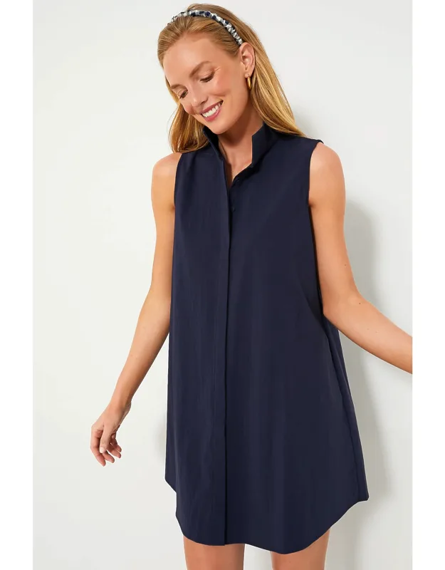 Charlie Dress With Stand Collar And A-line Silhouette