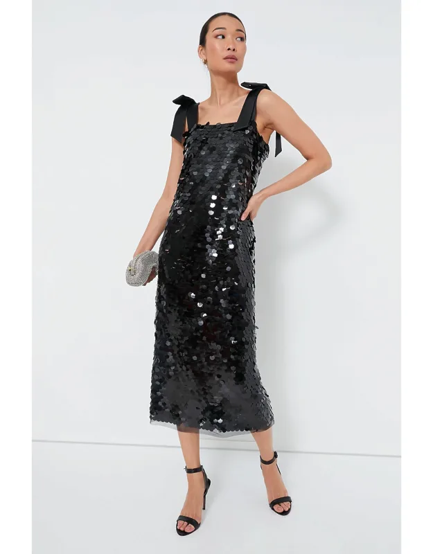 Jet Black Sequin Dress