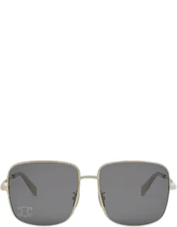 Embellished Triomphe Metal Square Sunglasses
