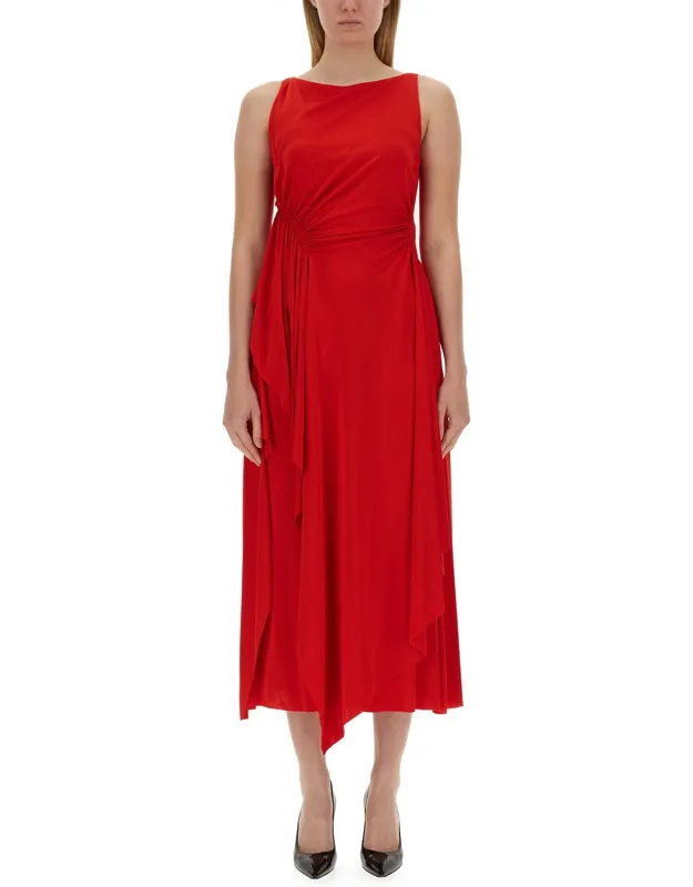 Dress With Drape, Model Is 180 Cm Tall