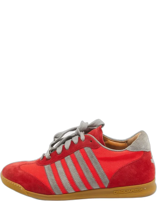 Suede And Canvas Low Top Sneakers