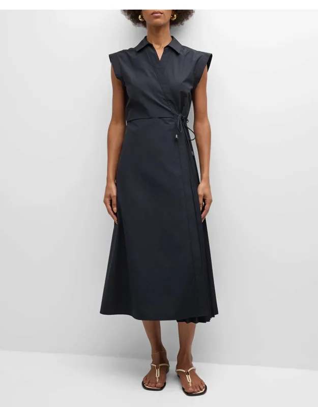 Cap-sleeve Midi Wrap Dress