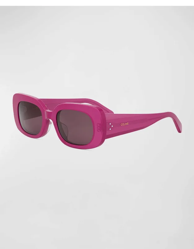 Bold 3 Dots Acetate Rectangle Sunglasses