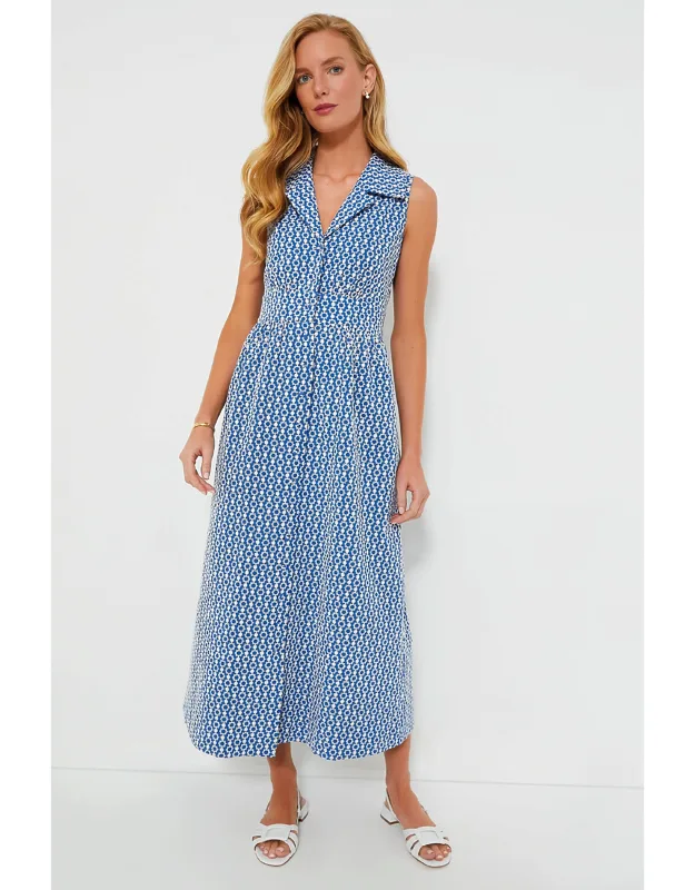 Eyelet Sleeveless Maxi Dress