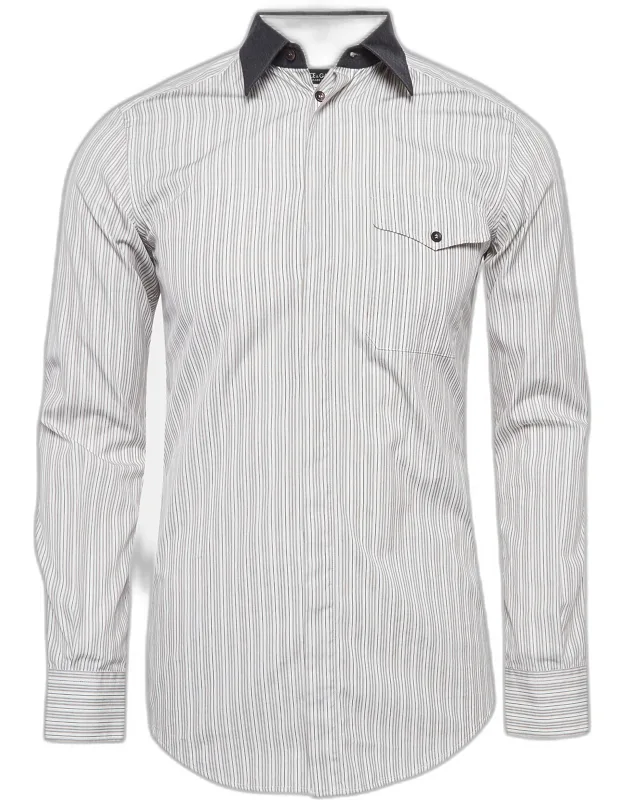 Pinstripe Cotton Long Sleeve Shirt