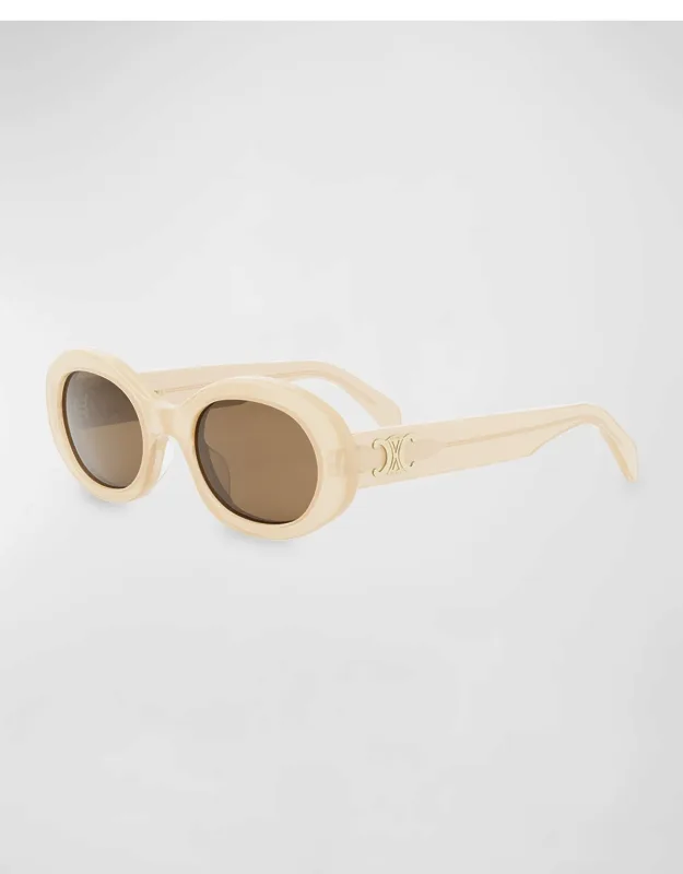 Triomphe Acetate Oval Sunglasses