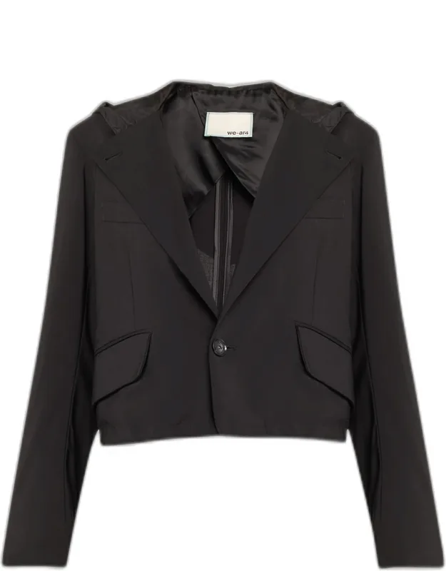 Cropped Hooded Blazer