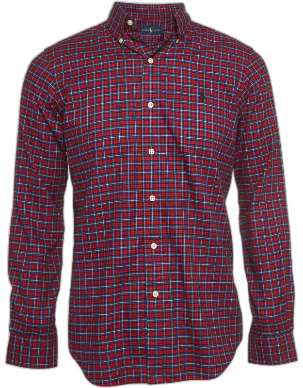Plaid Cotton Button Down Collar Shirt
