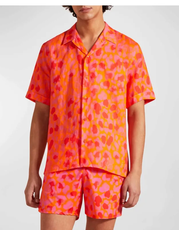 New Leopard Linen Camp Shirt