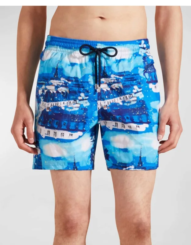 Paris-print Swim Shorts