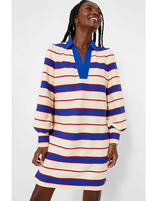 Stripe Knit Polo Dress