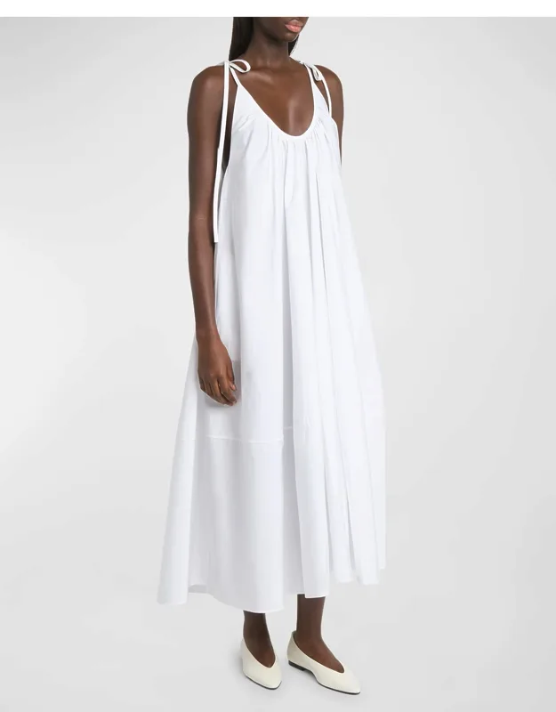 Sleeveless Gathered Maxi Dress