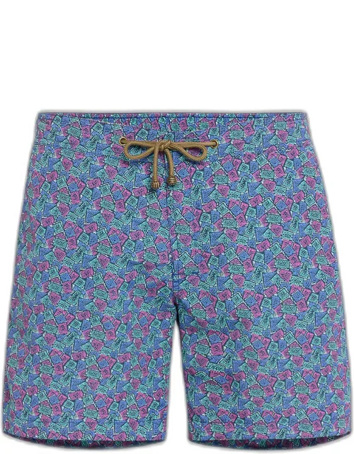 Dotted Checks Swim Shorts