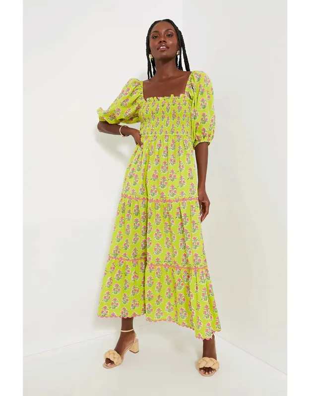 Lime Hibiscus Jodphur Dress