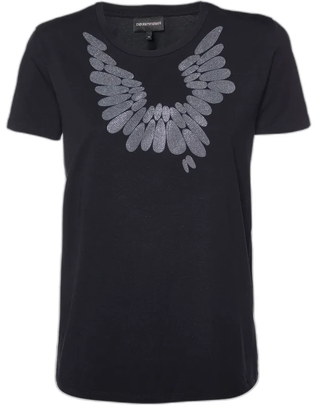 Embellished Cotton Crew Neck T-shirt