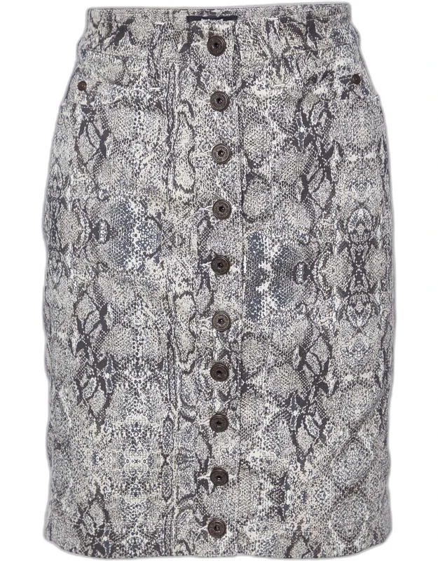 Animal Pattern Cotton Fitted Skirt